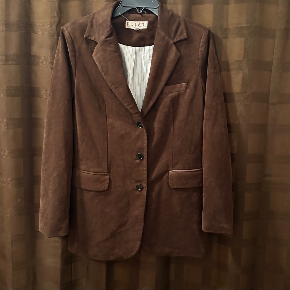 Dolan Left Coast Anthropologie Faux-Suede Boyfriend Blazer Size Small Oversized - Picture 5 of 10